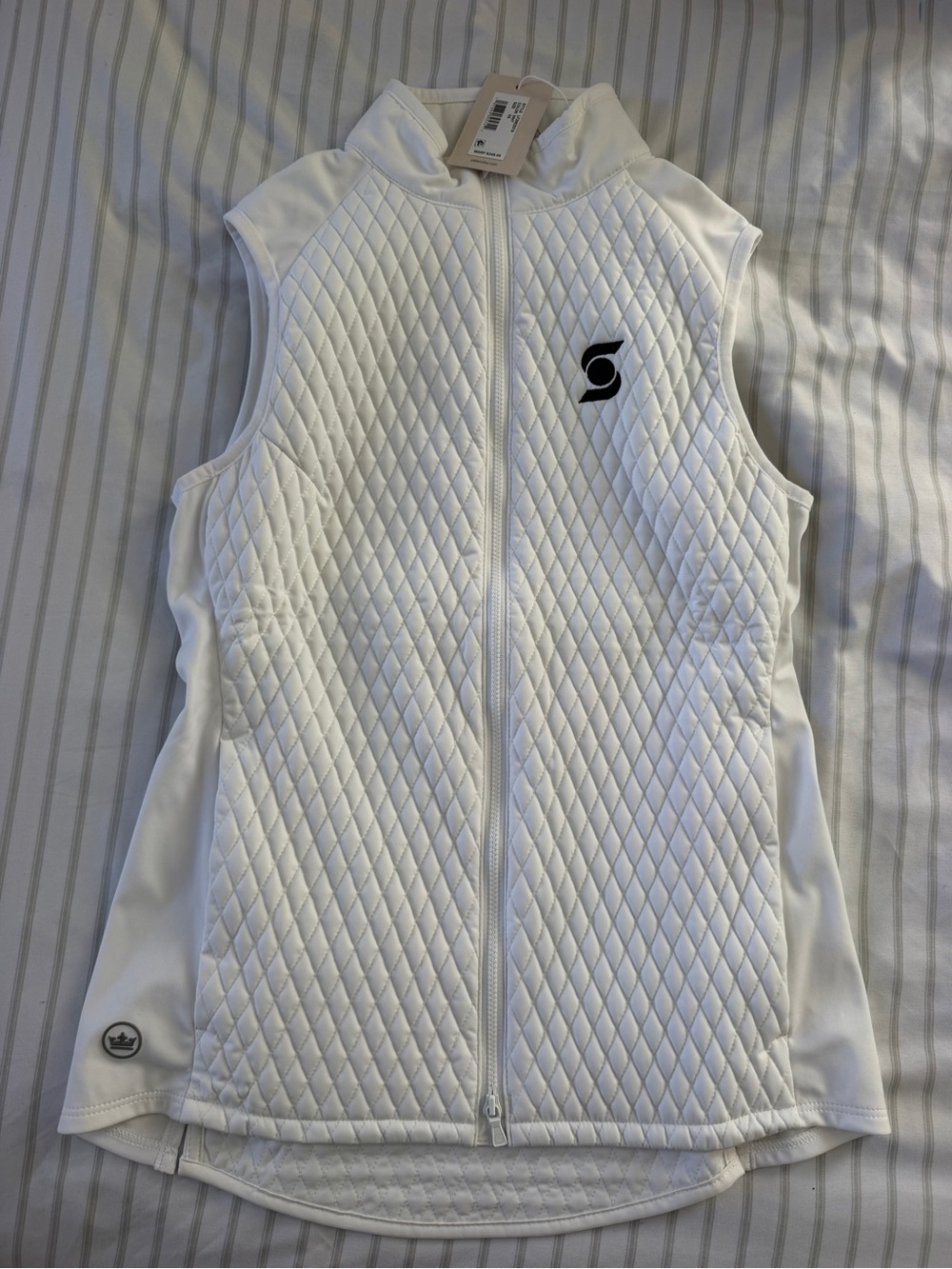 Peter Millar White Quilted Performance Sleeveless Vest